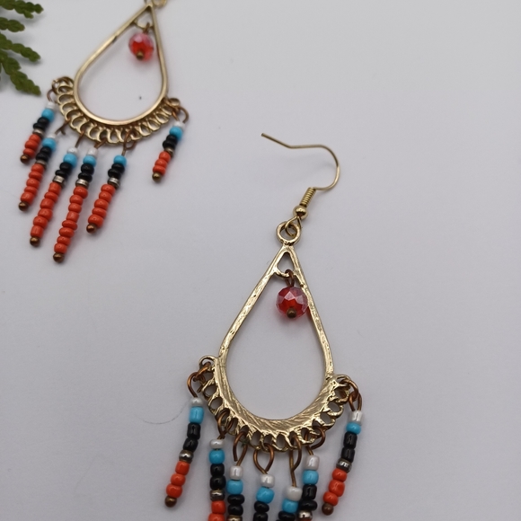 Handmade Chandelier Earrings - Picture 2 of 6